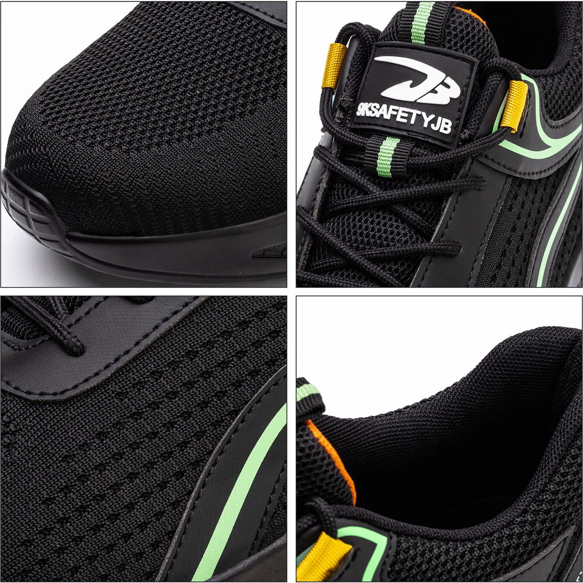SnelShoppen - Lichtgewicht Anti-Perforatie Veiligheidsschoenen Heren 43 - Ademend Sport Sneaker Groen voor Keukens, Bouwterreinen en Magazijnen