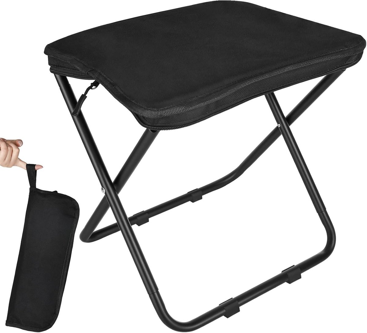 Draagbare opvouwbare campingstoel voor wandelen, vissen en buitenactiviteiten - 13 x 26 x 32 cm