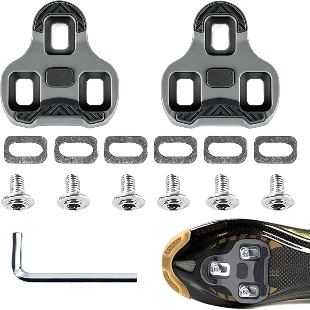 Fietsschoenplaatjes 3 gaten - TPU - antislip - veilige krachtoverbrenging voor racefiets - ShopVlot