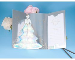 3D Wedding Card,Pop Up Wedding Invitation,Dream Bride Wedding Invitations with Envelope - ShopVlot