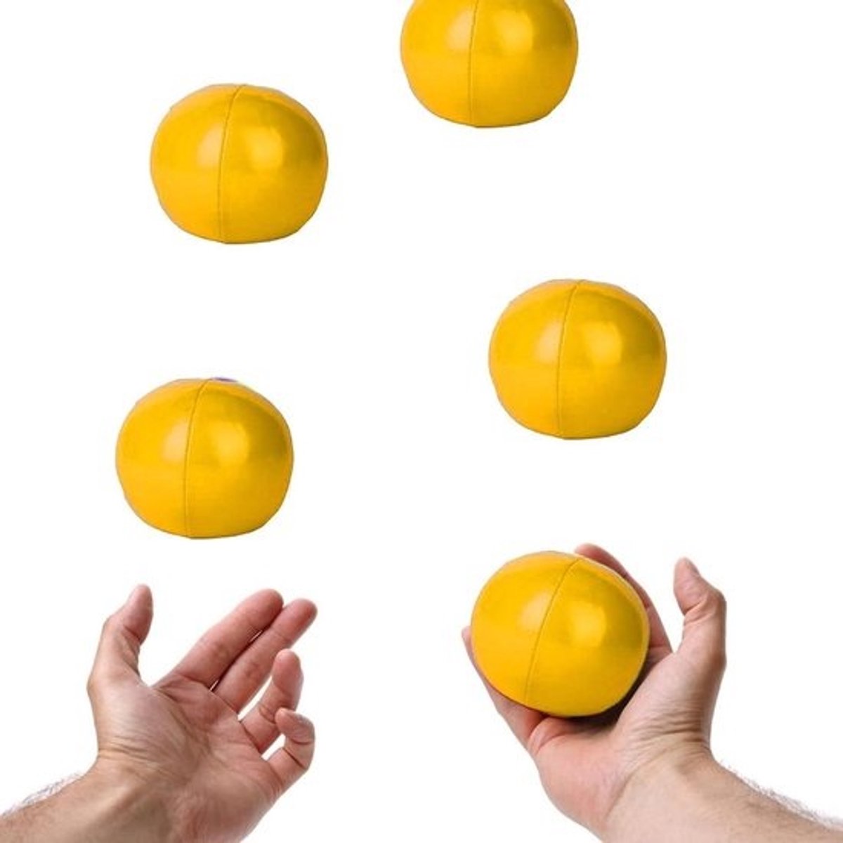 set jongleerballen - oefenballen voor jongleren - voor betere coördinatie - scheurbestendig PU-leer - 3 stuks - geel