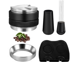 Complete Barista Set 4 in 1 - Dispenser / Level, Stirrer WDT with Needles 0.3 mm, Magnetic Dosing Ring and Silicone - ShopVlot