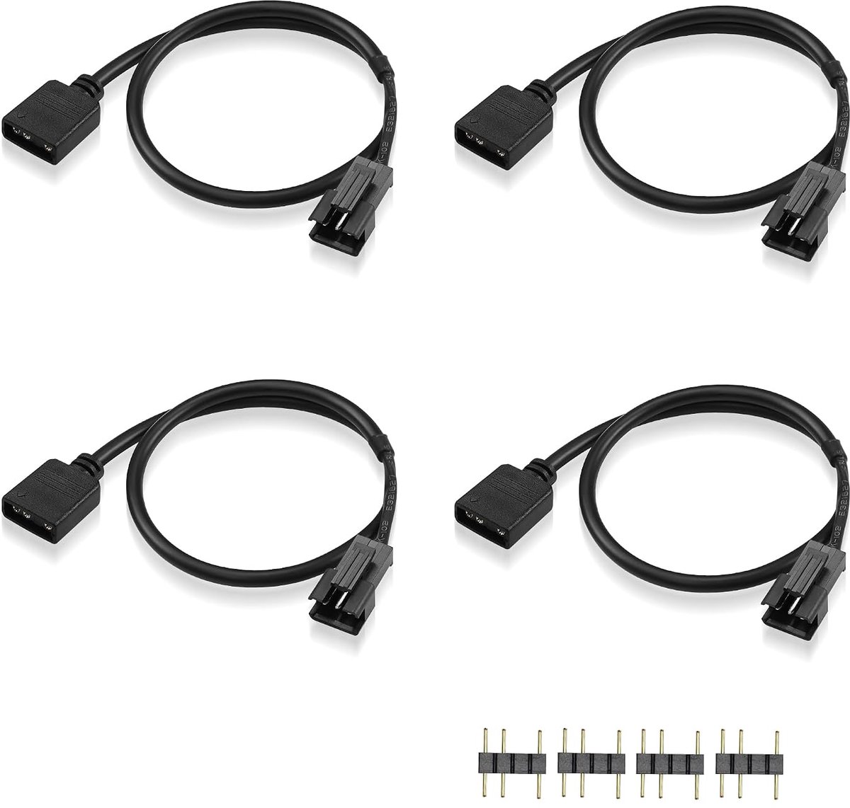 GINTOOYUN rgb extension cable, 3 pin to 3 pin plug, 5 V, addressable adapter cable for RGB fan and LED strips - ShopVlot