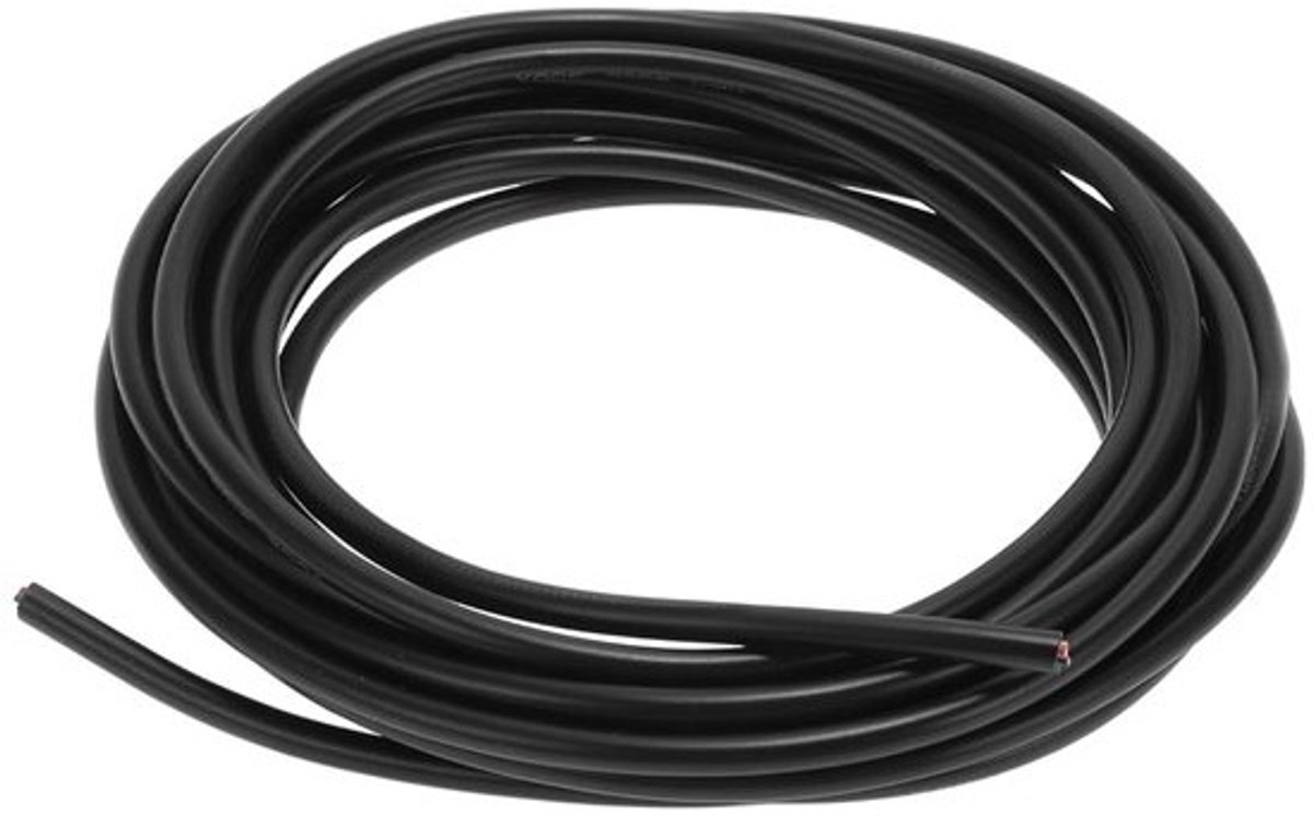Aardingsdraad 5 meter - volledig geïsoleerd - 3 geleiders - zwart - 22 AWG