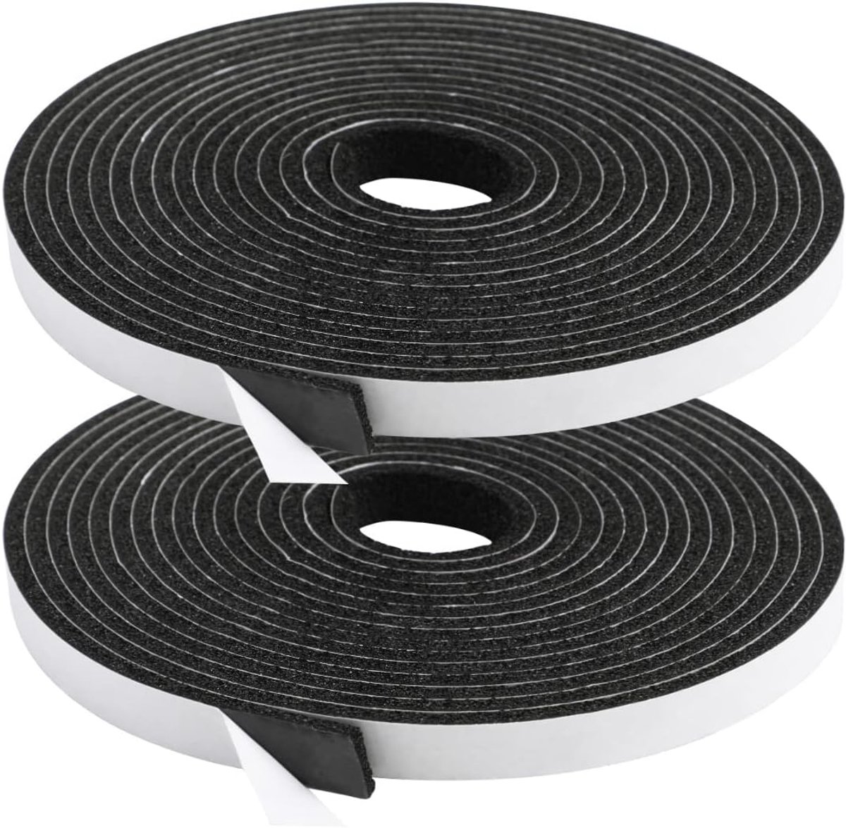 Excluder Strip 12 x 3 MM Schuimafdichtingstape Lijm Weerstrippen Hoge dichtheid Foam Seal Tapes voor raamdeur Diepgang Excluder Isolatie Geluiddicht 4 M x 2 Roll, Totaal 8M