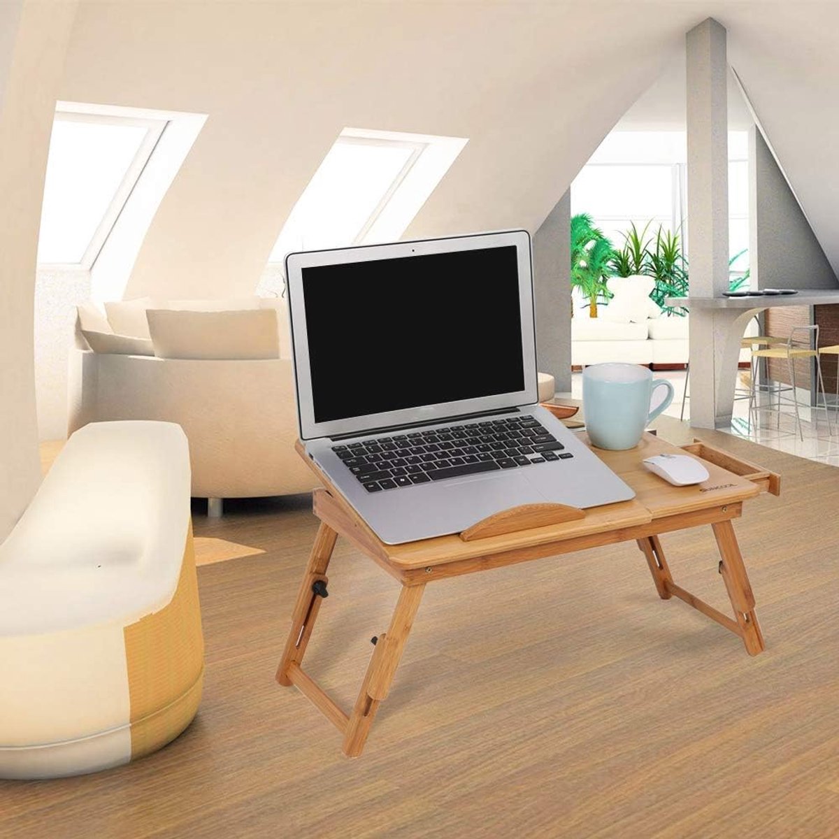 Computer Sofa Tafel, Bed Tafel Dienblad WARMTEAFGIFTE FUNCTIE voor het lezen van boeken voor het kijken van film voor R Ontbijten