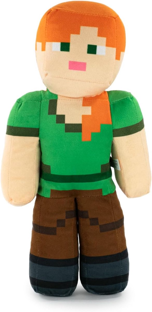 Pluche figuur videospel Minecraft - Enderman, Lama, Ocelot, varken, Steve, Alex, Creeper, Wolf - Super Soft Kwaliteit (Alex)