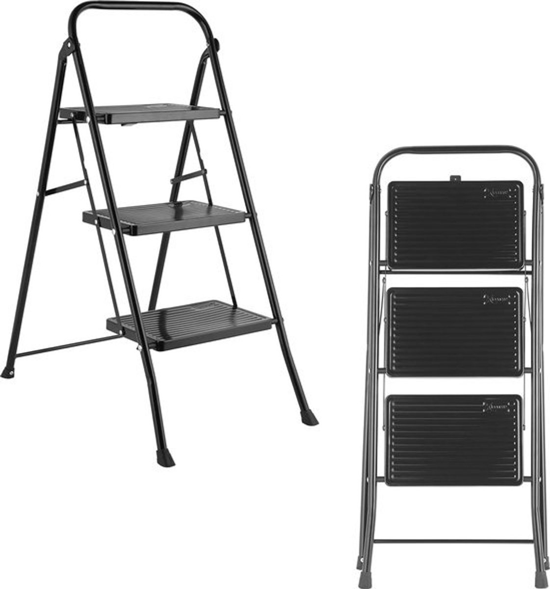3-trede gemakkelijke bereik-stepladder - lichtgewicht staal, veilige clip, antislip