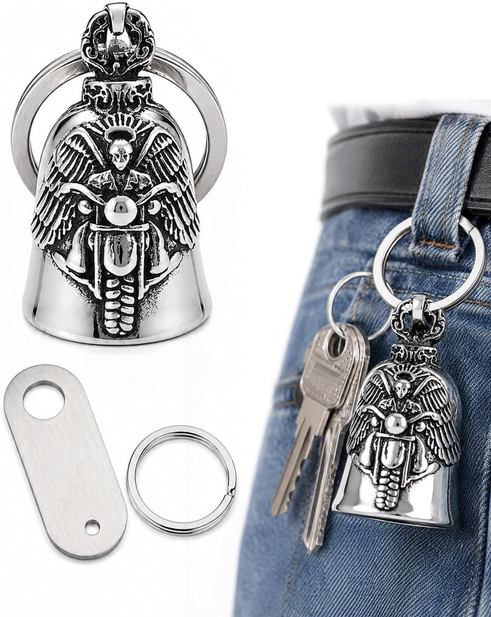 Sleutelhanger motorfiets beschermbel met gevoerde tas van pluche, diefstalbeveiliging voor motorfietsen, afschrikend geluid en exclusief cadeau voor motorrijders