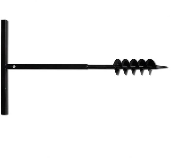 vidaXL - Grondboor - met - handvat - en - schroefkop - (dubbele - schroef) - 100 - mm - (zwart) van VidaXL — afbeelding 2