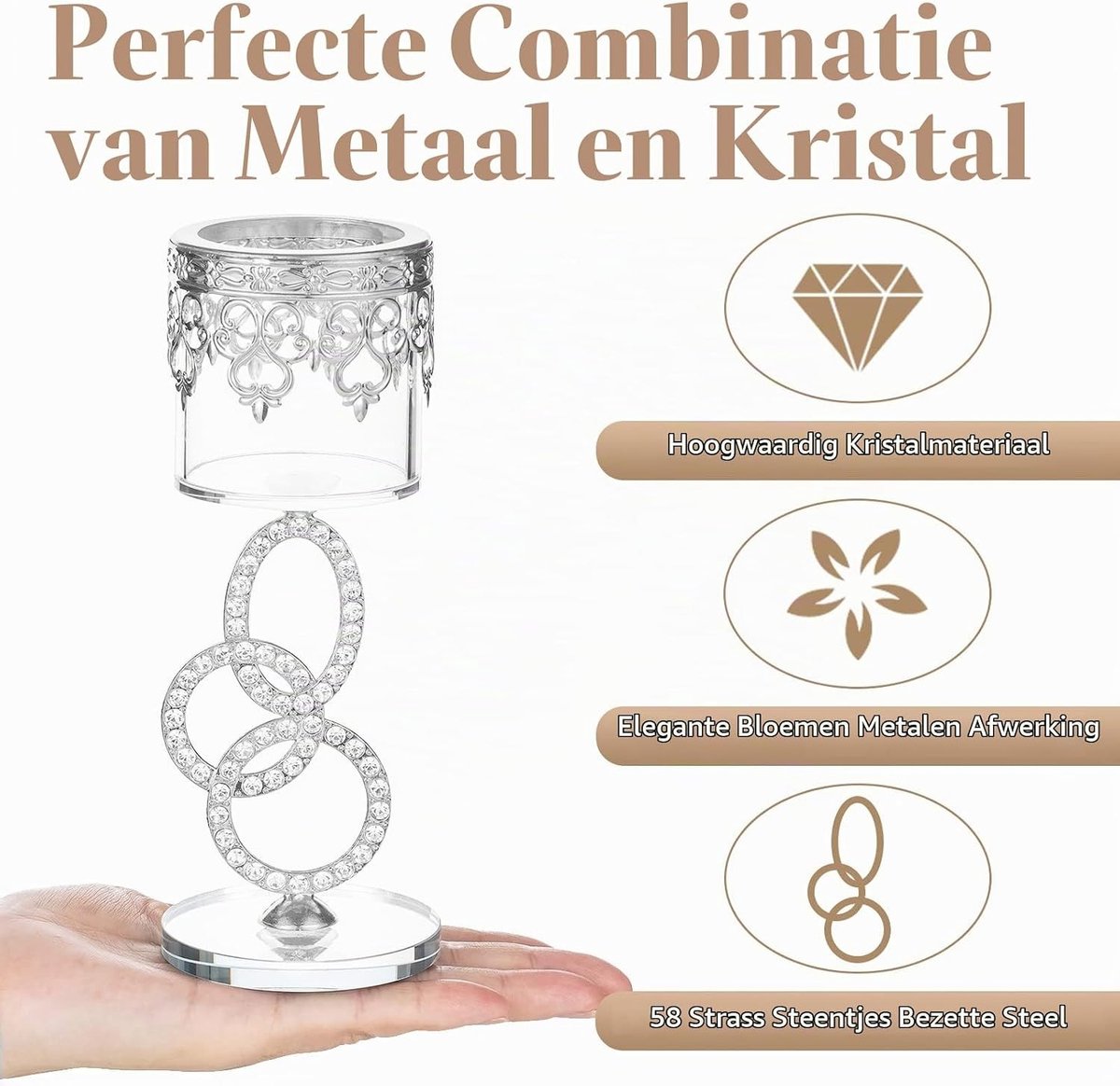 Elegante Crystal Glass Tealight Houder Set van 2 - Stijlvolle Kaarsenstandaards voor Pillar Kaarsen, Perfect voor Bruiloften, Feestjes en Woonkamer Decoratie — cadeau in Wonen & Interieur - foto 7