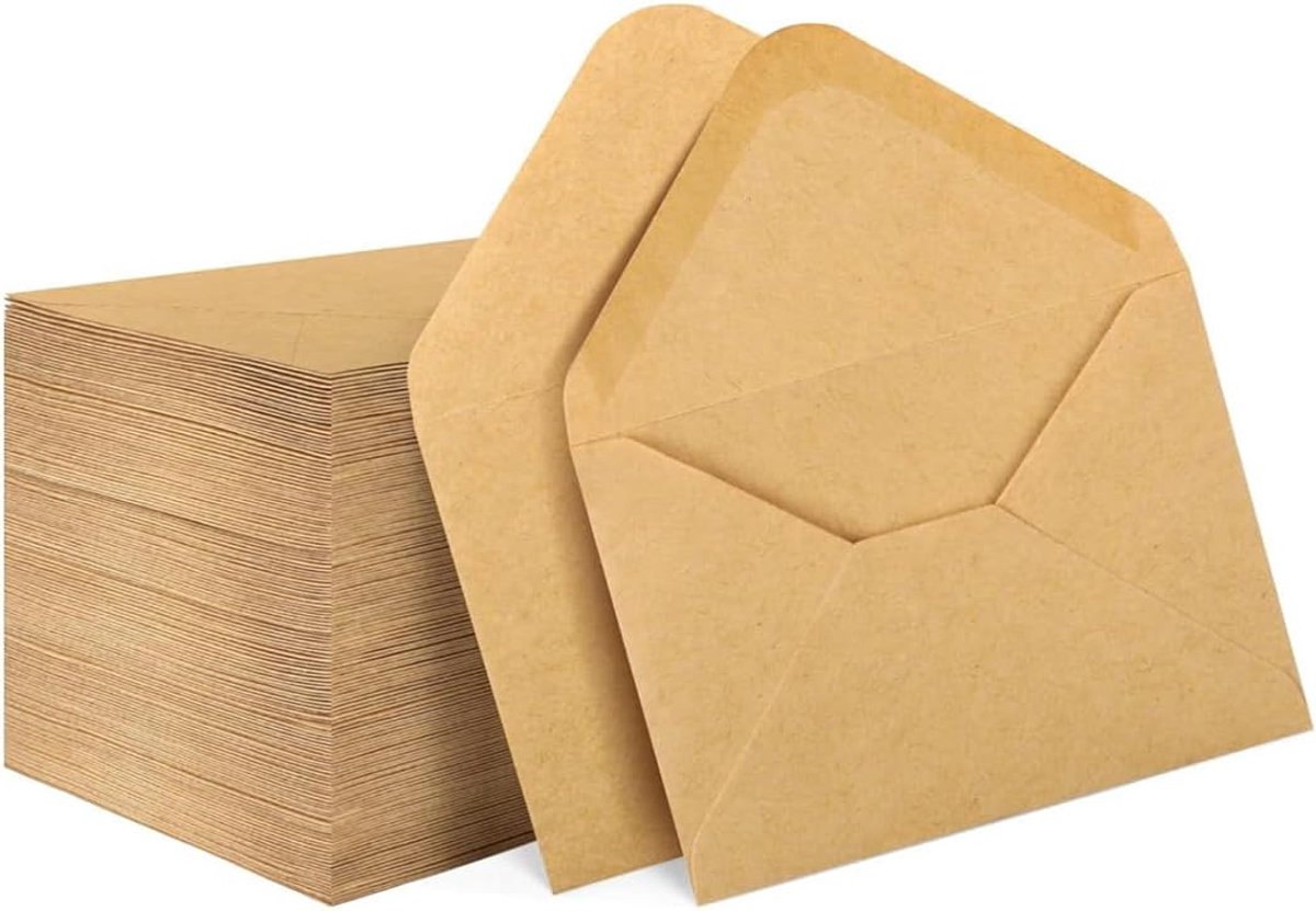 Envelopes, 50 x envelopes in cream, 100 g/m², envelopes in DIN B6 format, 11 x 16 cm, wet adhesive without window, for - ShopVlot