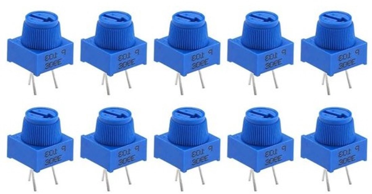 Verstelbare trimpot - Weerstand - Potentiometer - Elektronicaprojecten - 360 graden aanpassing - 10 stuks - Niet van toepassing