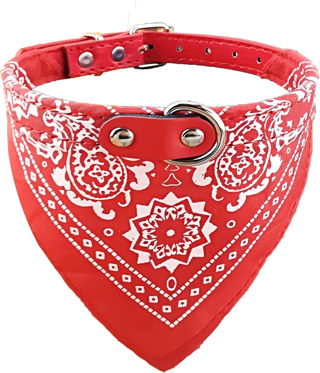 Fashion Dogs Bandana Collar Dog Collar Boys Medium Bandana Puppy Bandana with Collar for Dogs - Red - M - ShopVlot