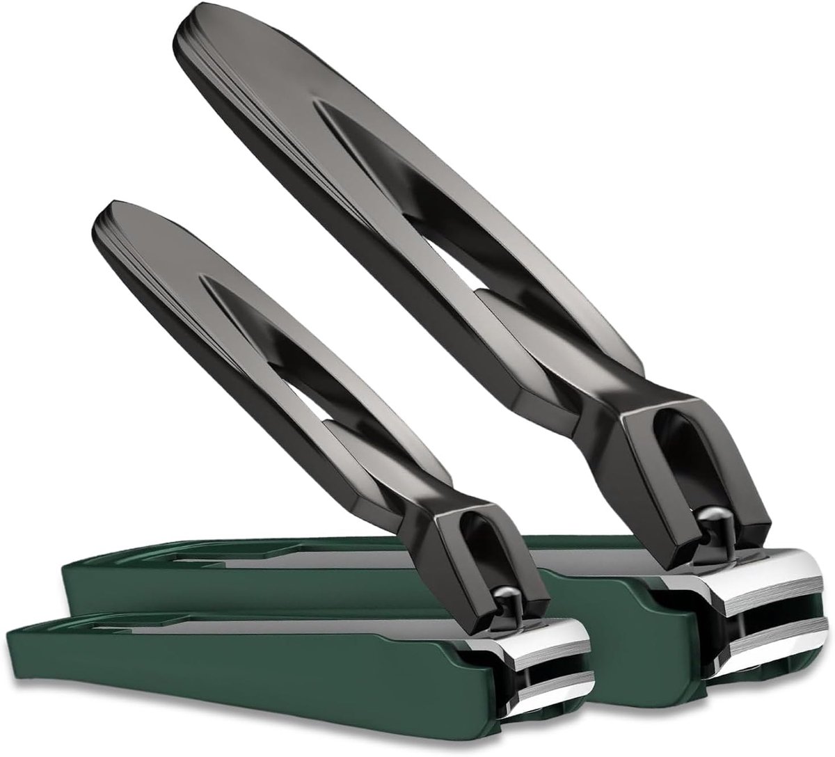 SnelShoppen - IGXX Nagelknipperset 2-pack - Roestvrijstalen Nagelknipper met Opvangbakje - Groot en Klein voor Vinger- en Teennagels - Antislip Grip e