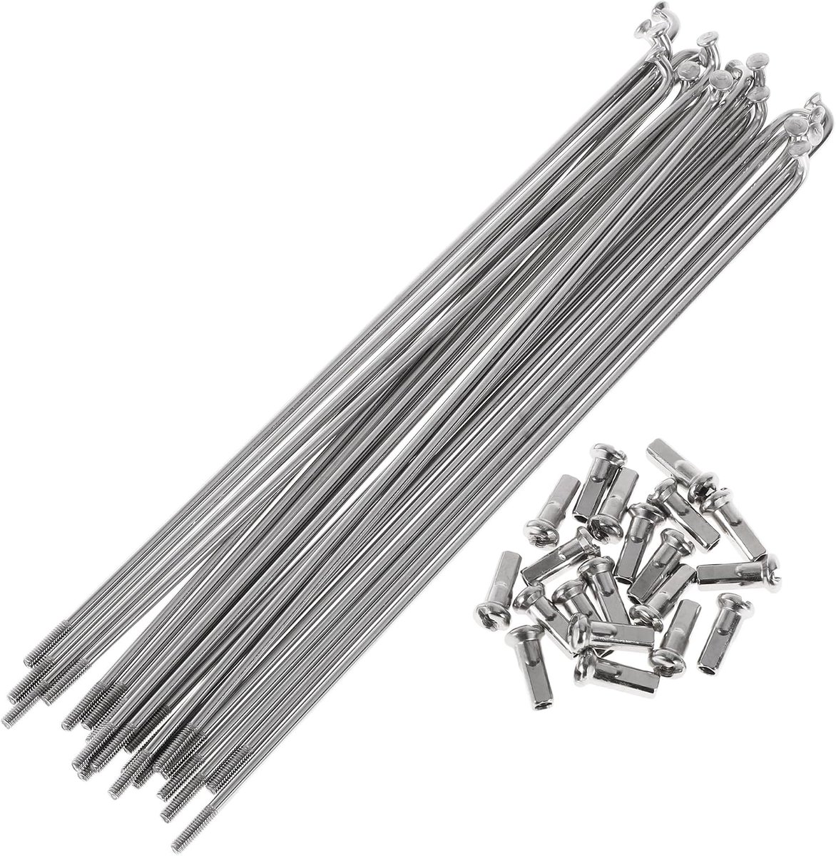 20 spoke sets for bicycle, 13 G, 165 mm, spokes for bicycle wheel, stainless steel 304, silver - ShopVlot