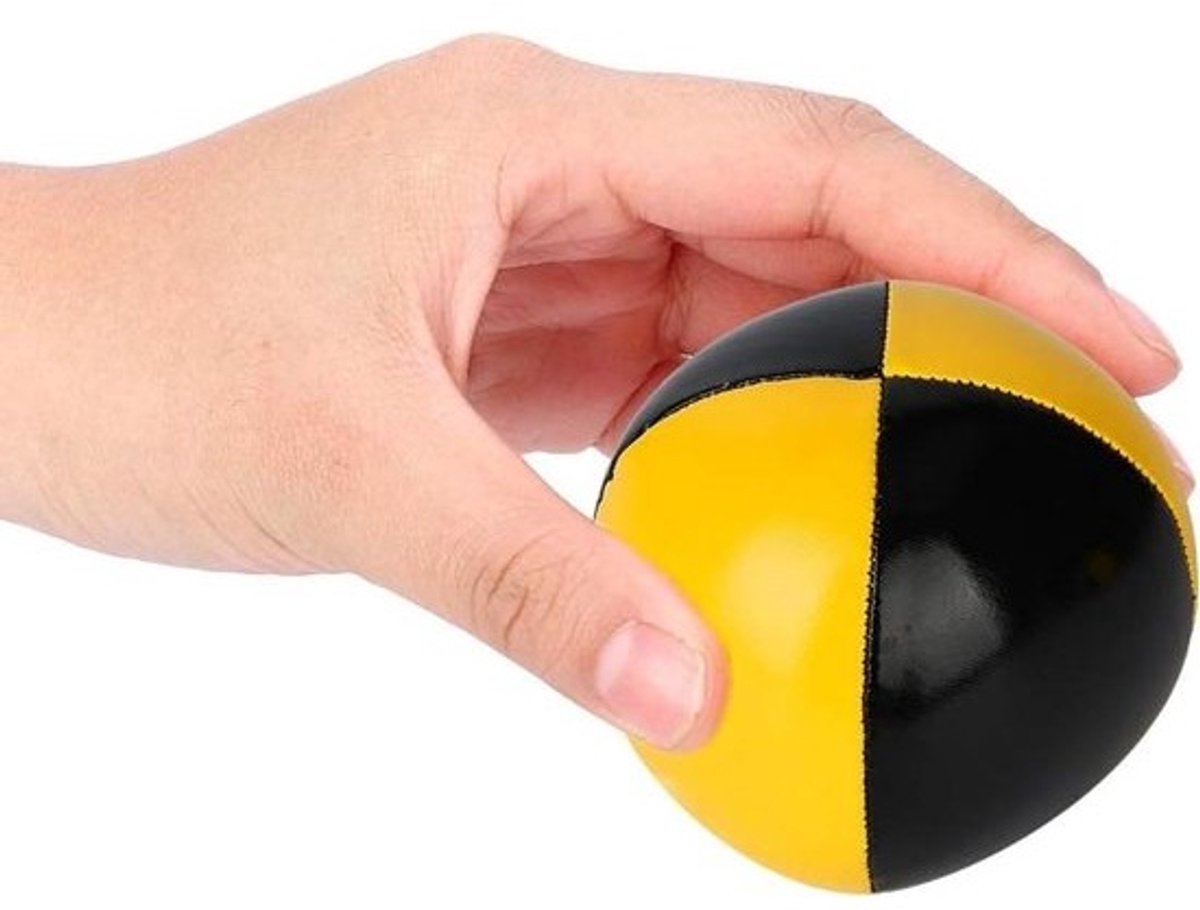 Set jongleerballen - Oefenballen voor balans - Voor het oefenen van vaardigheden - Scheurbestendig PU-leer - 63 cm - Geel en zwart