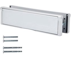 Keypak 10" (27 cm) deurbrievenbus - Verstelbare brievenbus voor UPVC-composiet- en houten deuren (zilver/satijn-geanodiseerd aluminium, 40-80 mm)