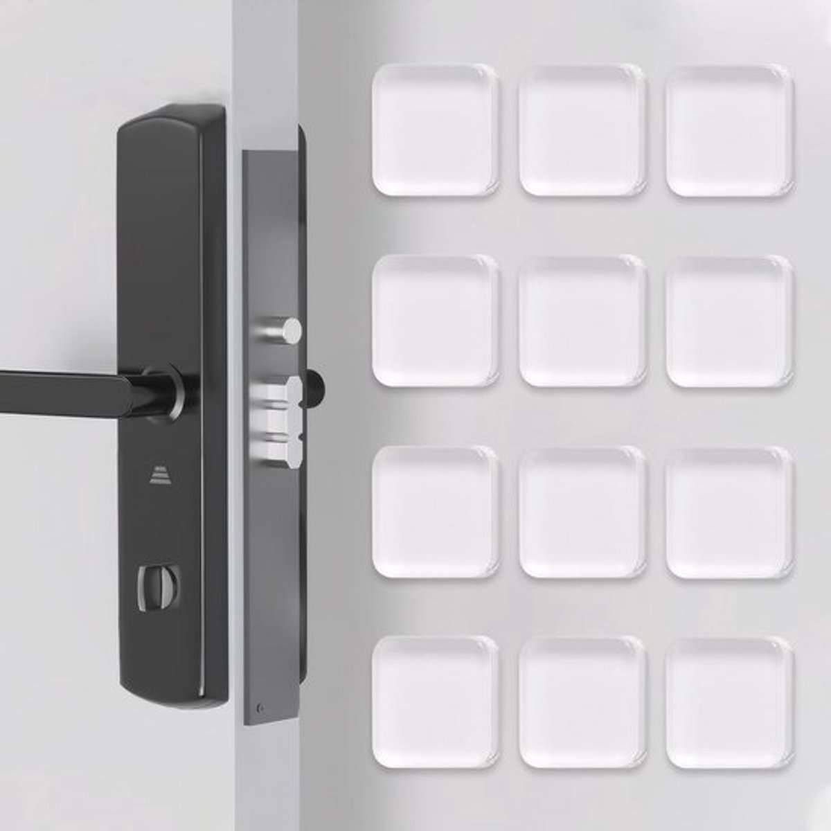 Deurstopper - set van 12 - Transparante siliconen muurprotectors - voor deuren, koelkasten en kasten