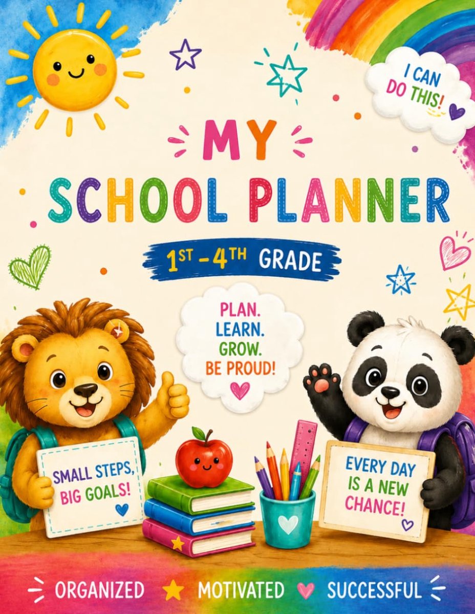 SnelShoppen - My Colorful School Planner 2026/2027 | Schoolagenda voor groep 1-4 met wekelijkse planningen, leerpagina's, spelletjes, belangrijke data