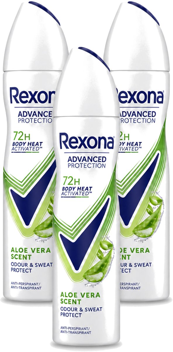 3 x Rexona - Deodorant - Spray - Aloe Vera Scent - 150ml - Voordeelverpakking - 3 stuks