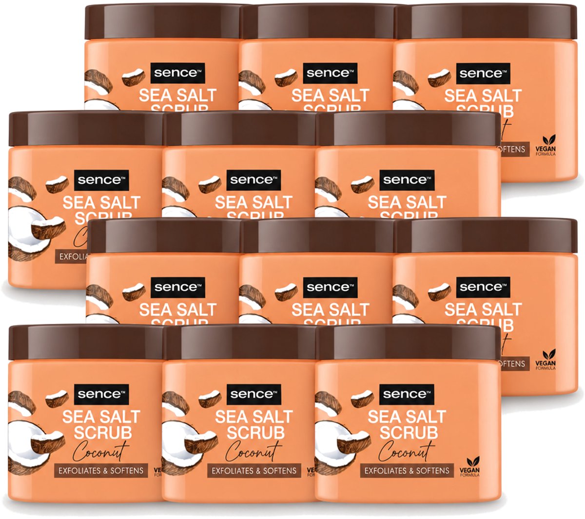 12 x Sence - Coconut - Bodyscrub - Verzorgend - 500 g - Voordeelverpakking - 12 stuks