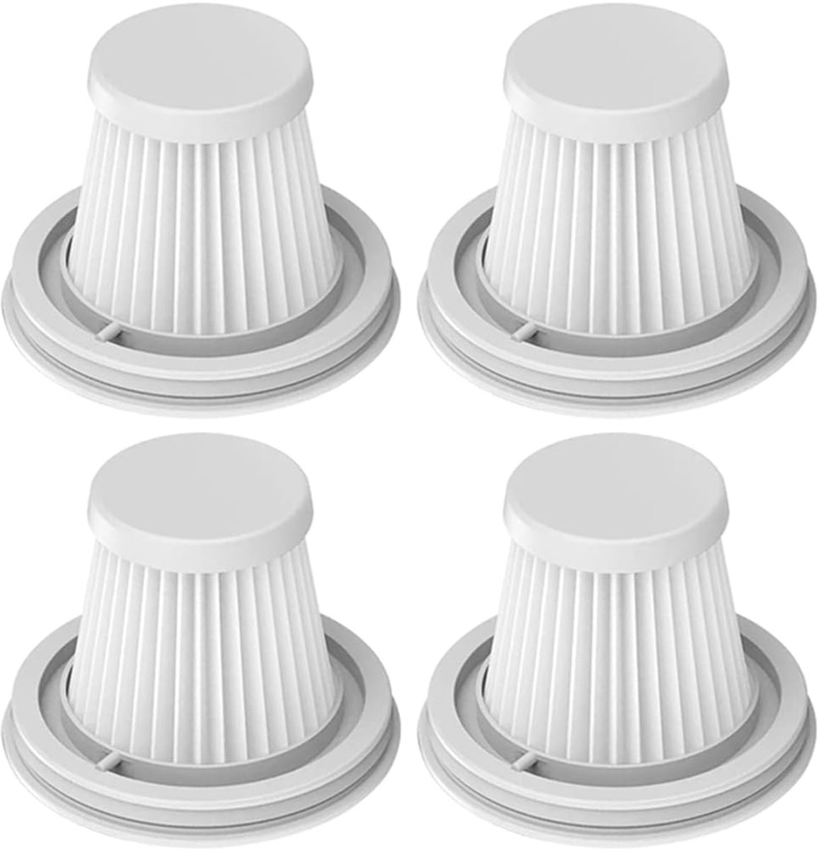 SnelShoppen - HEPA filter voor Mini Draadloze Stofzuiger, Wasbaar, Geschikt voor Huishoudelijk Gebruik, 4 Stuks, Ideaal voor Auto en Thuis, Efficiënte
