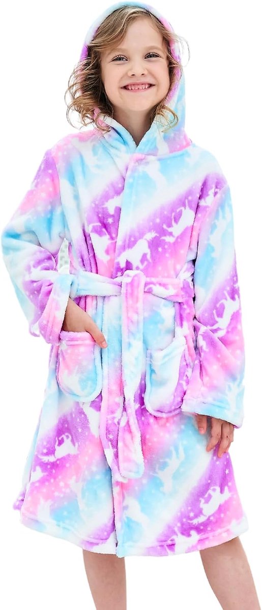 Zachte Badjas met Capuchon Fleece Badjas Nachtkleding Kinderen