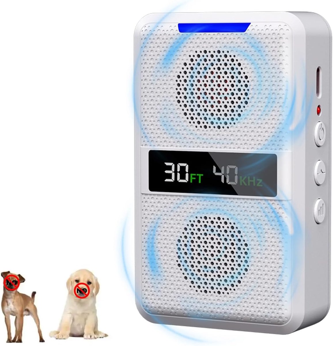 Honden anti-blaf-apparaat – Instelbare frequentie & bereik | Type-C oplaadbaar | Veilig & waterdicht | Voor binnen & buiten, geschikt voor alle honden