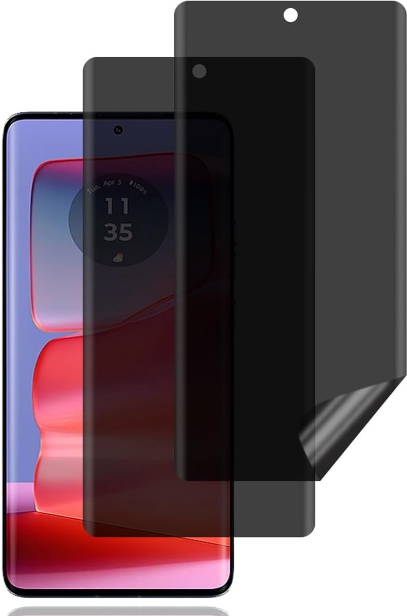 Screen Protector voor Motorola Edge 50 Pro [2 stuks] | anti-spy schermbeschermer,krasbestendig,hoge gevoeligheid,luchtbelvrij,anti-spy TPU zachte film voor Motorola Edge 50 Pro