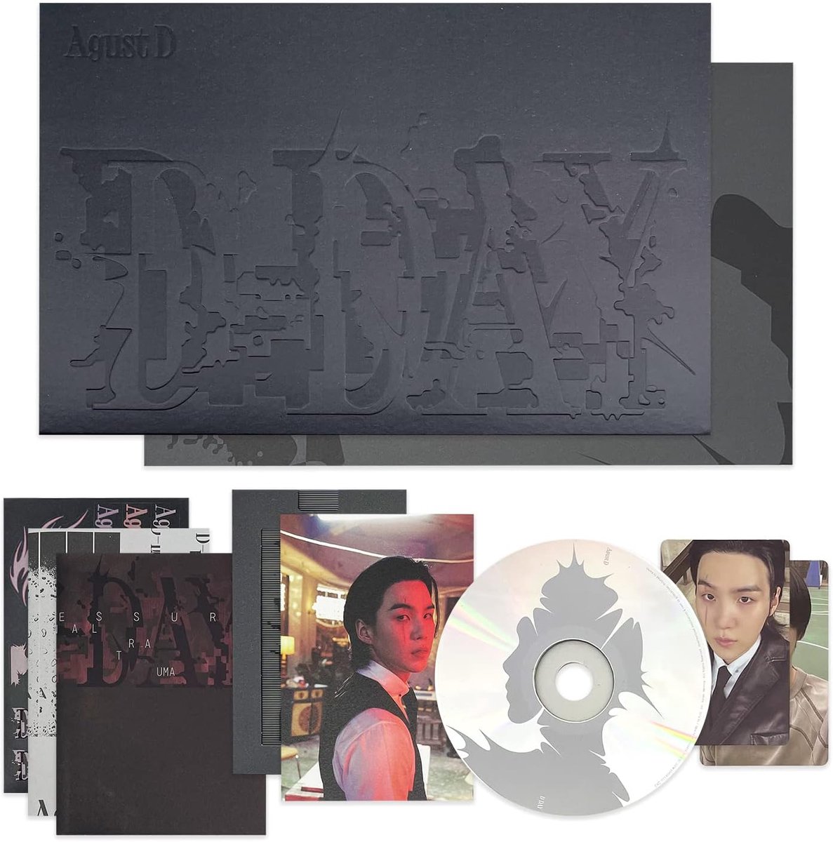 Agust D(SUGA) of BTS - [D - DAY] (VERSION 01) Photo Book + Lyric Book + CD + Post Card + Poster + Photo Card A + Photo - ShopVlot