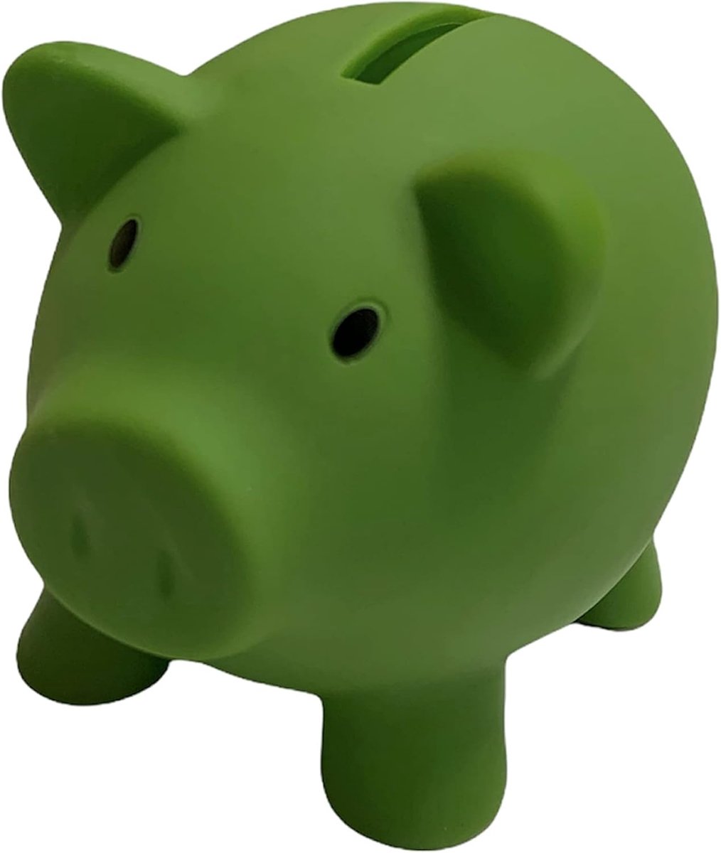 Spaarpot - Soft PVC - Olijfgroen - Voor kinderen om te sparen - ShopVlot