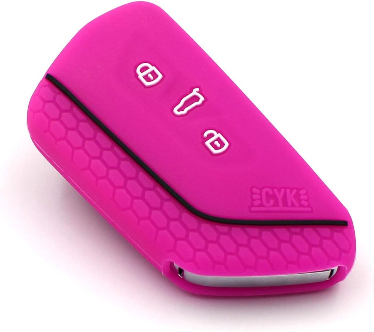 Sleutelhoes voor 3 Sleutels - Siliconen Cover - Neon Roze - Bescherming voor Auto Sleutels - ShopVlot
