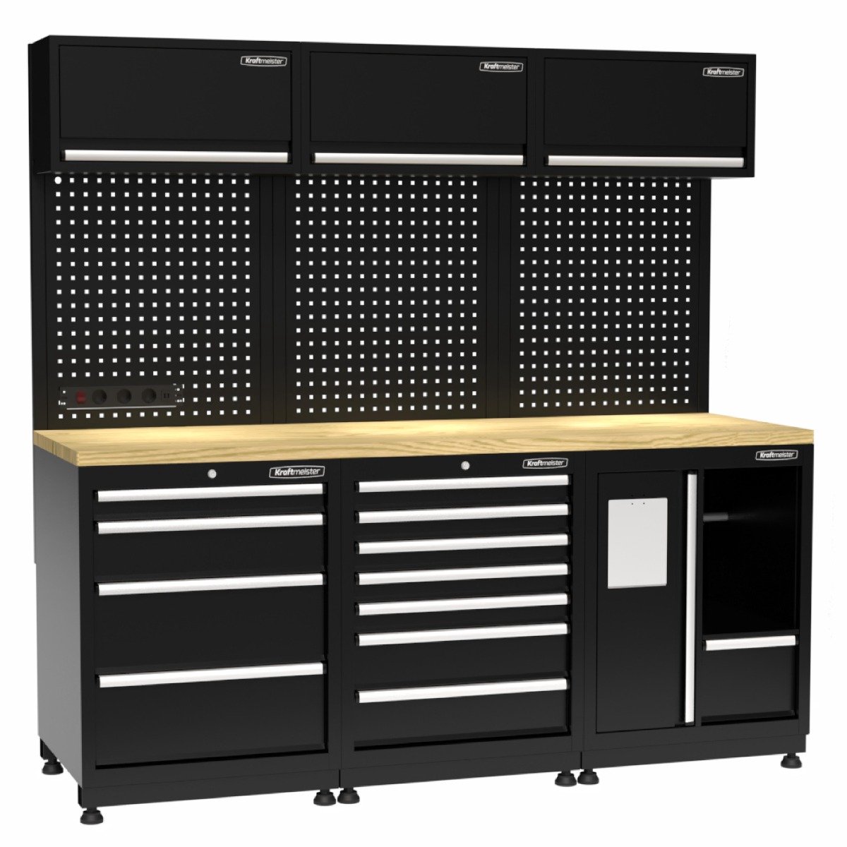 Kraftmeister Pro werkplaatsinrichting Alice Springs eiken zwart
