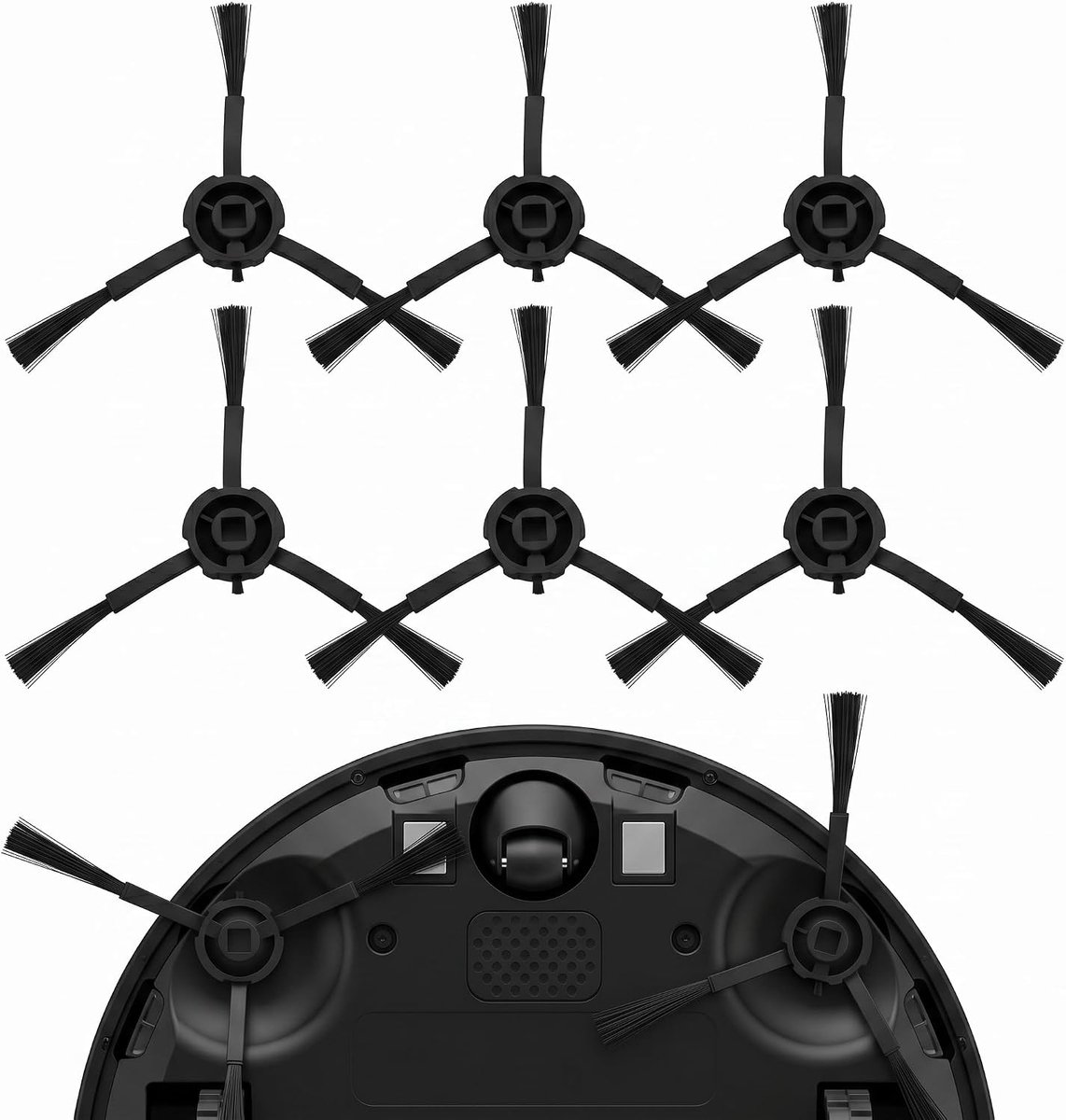 6 stuks vervangende zijborstels voor Dreame L10s Plus/Z10 Pro/D10s Plus robotstofzuiger, accessoires zijborstel van zachte siliconen voor effectieve reiniging