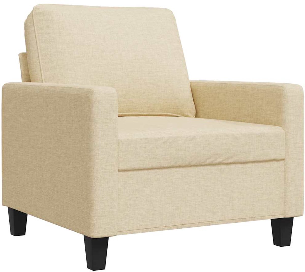 vidaXL Fauteuil - 60 - cm - stof - crèmekleurig