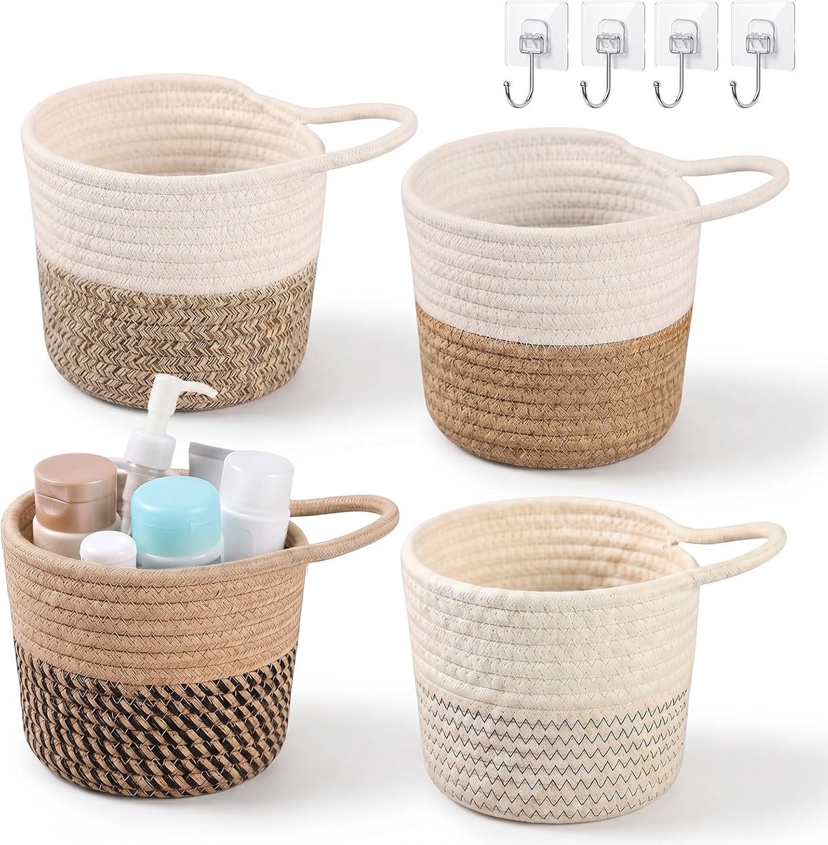 4 stuks hangmand, met handvat en haak, voor interieurdecoratie, keuken
