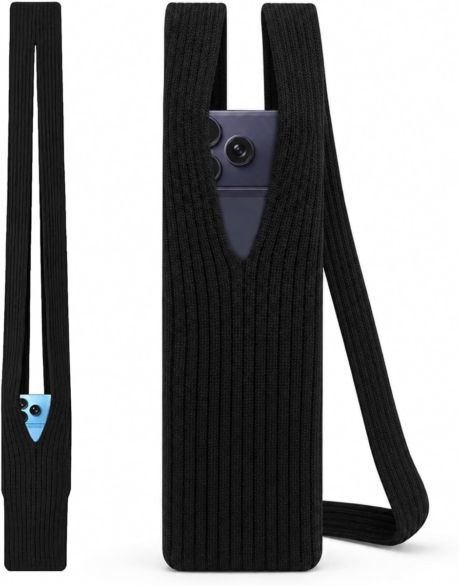 Telefoonhoes om om te hangen voor dames, crossbody telefoonhoes van gebreid rekbaar materiaal, smartphone-tas om te hangen voor iPhone en Android, mobiele telefoonhouder om te hangen, licht