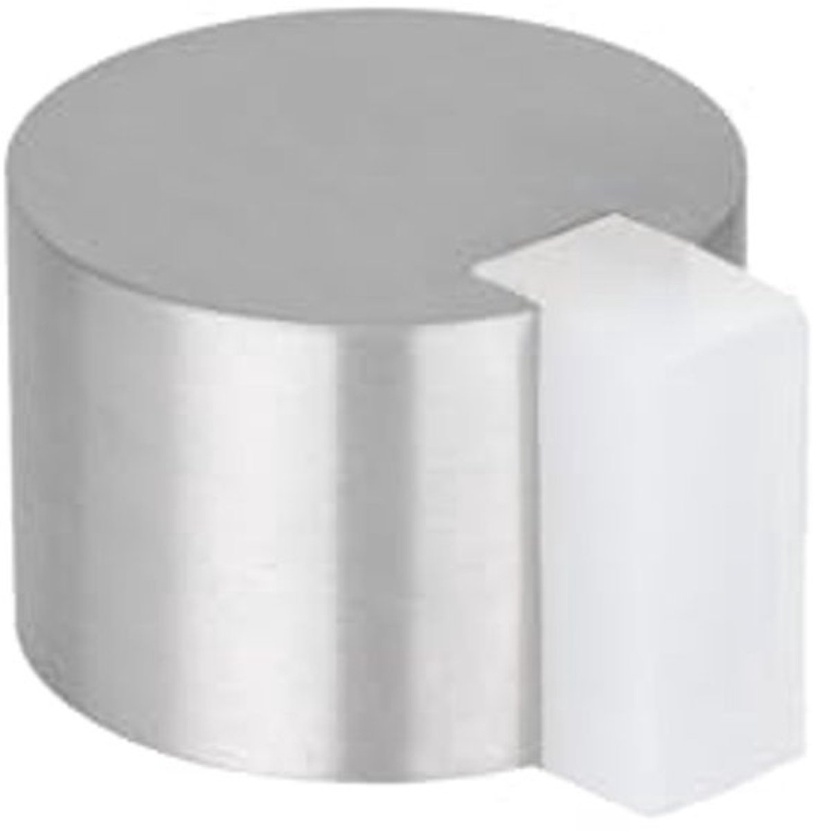 Zelfklevende deurstopper - RVS - Witte rubberen bescherming - Diameter 28 mm - Voor binnen en buiten