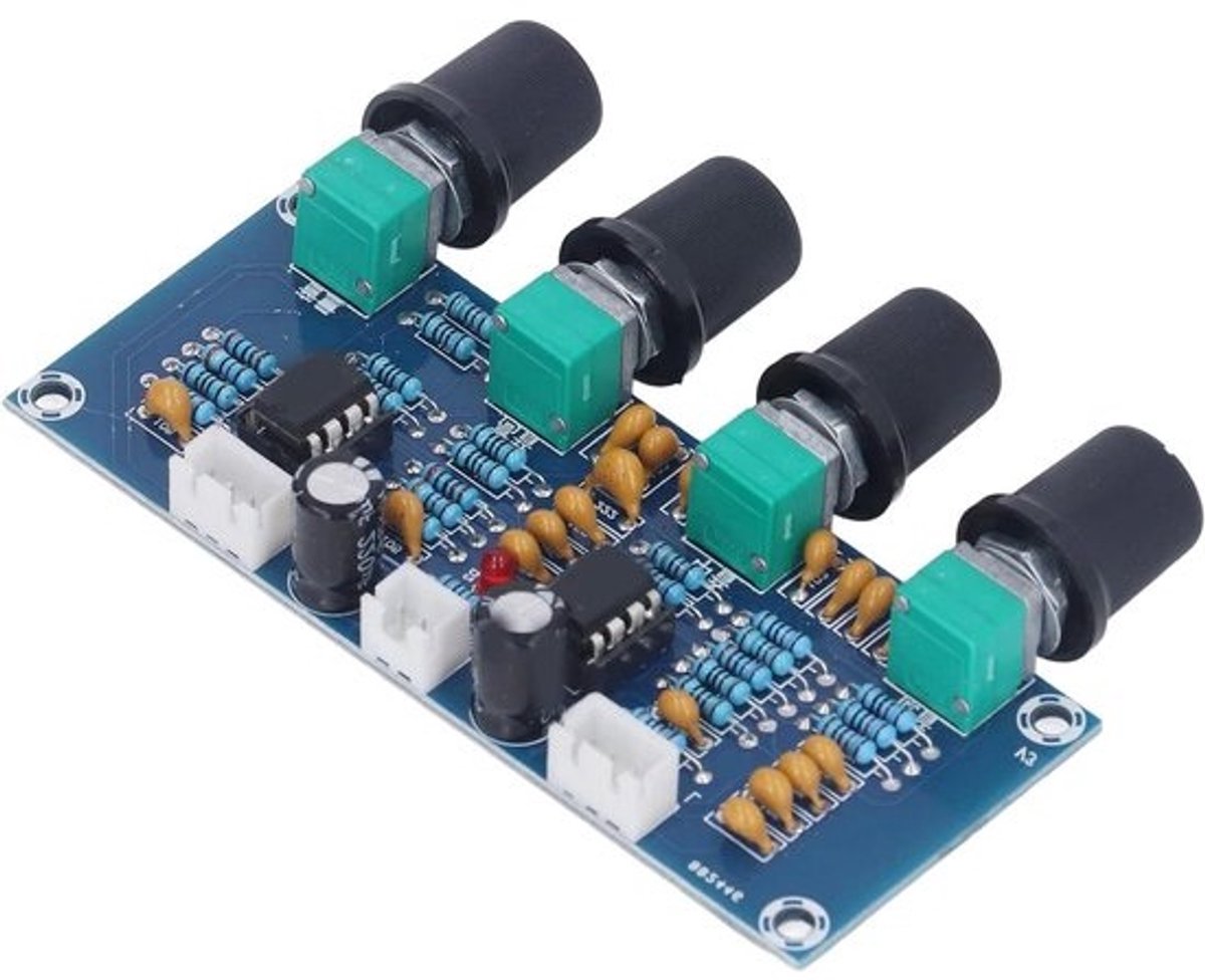 Voorversterkermodule - Audio-voorversterker - Voor muziek luisteren - Dual-core NE5532-chip - DC 12V–24V - Groen