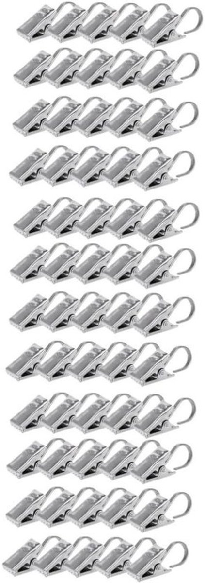 Gordijnhangerclips - Draperieringen - Raamdecoratie - Roestvrij staal - 120 stuks - Zilverkleurig