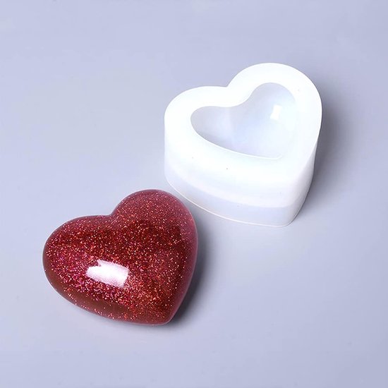 Siliconen vorm 3D hart gietvormen liefde hart epoxyvorm schimmel sieraden gietvorm voor sieraden maken DIY handwerk handgemaakte vaardigheden zeep - 4 stuks klein — afbeelding 3
