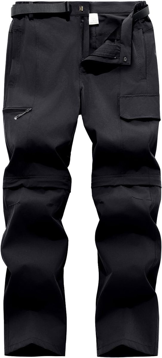 Outdoorbroek voor heren, afneembare wandelbroek, werkbroek met riem, ademend, sneldrogend, waterdicht, voor lente en zomer