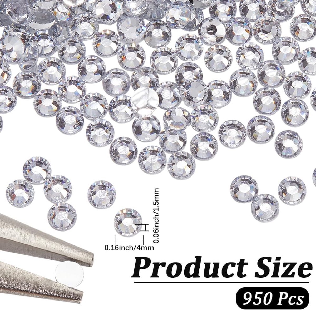 4750Pcs 4MM Clear Hars Steentjes Gems voor Bedazzling Nail