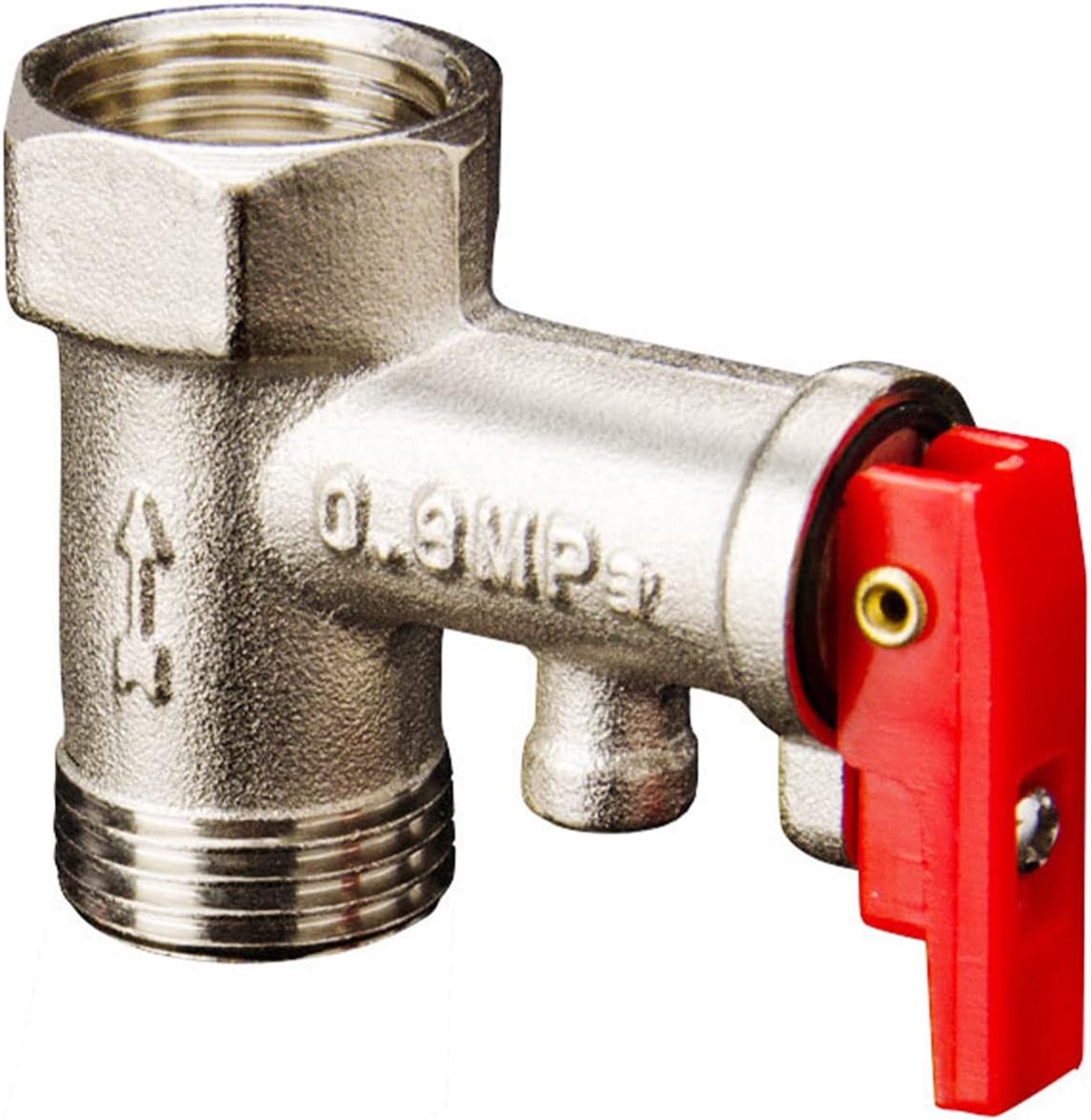 Drukontlastingsterugslagklep 0.8 MPa Rood Messing Vernikkeld Veiligheidsventiel,Inline Warmwaterdrukontlastklep,Overdrukventiel Van Messing,Terugslagklep Van de Waterverwarmer