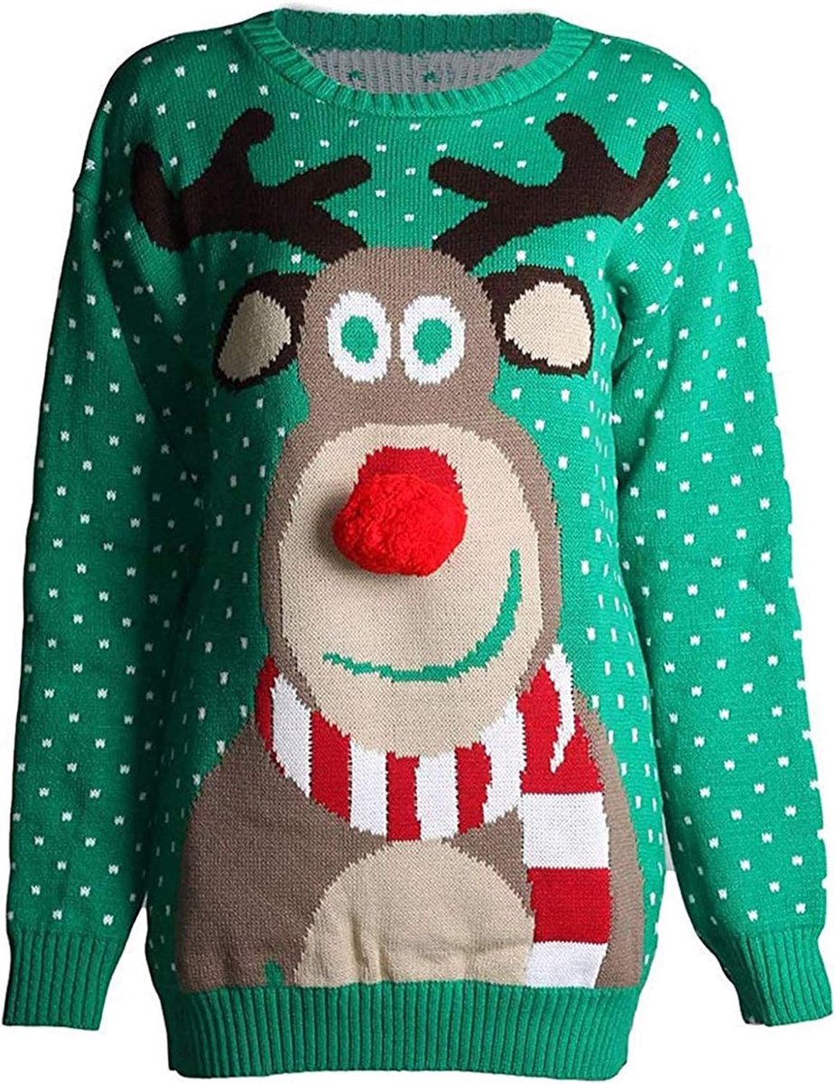 Meisjes Jongens Gebreide Merry Christmas Xmas Sneeuwvlok Kinderen Rendier Pom Pom Jumper Trui Top