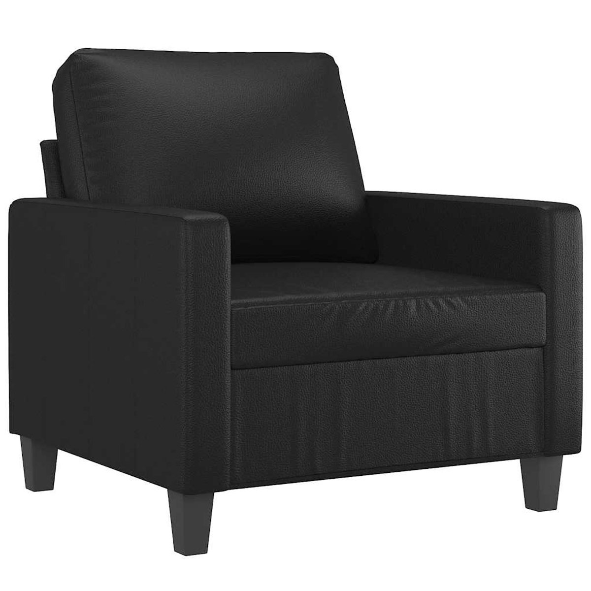 vidaXL Fauteuil - 60 - cm - kunstleer - zwart