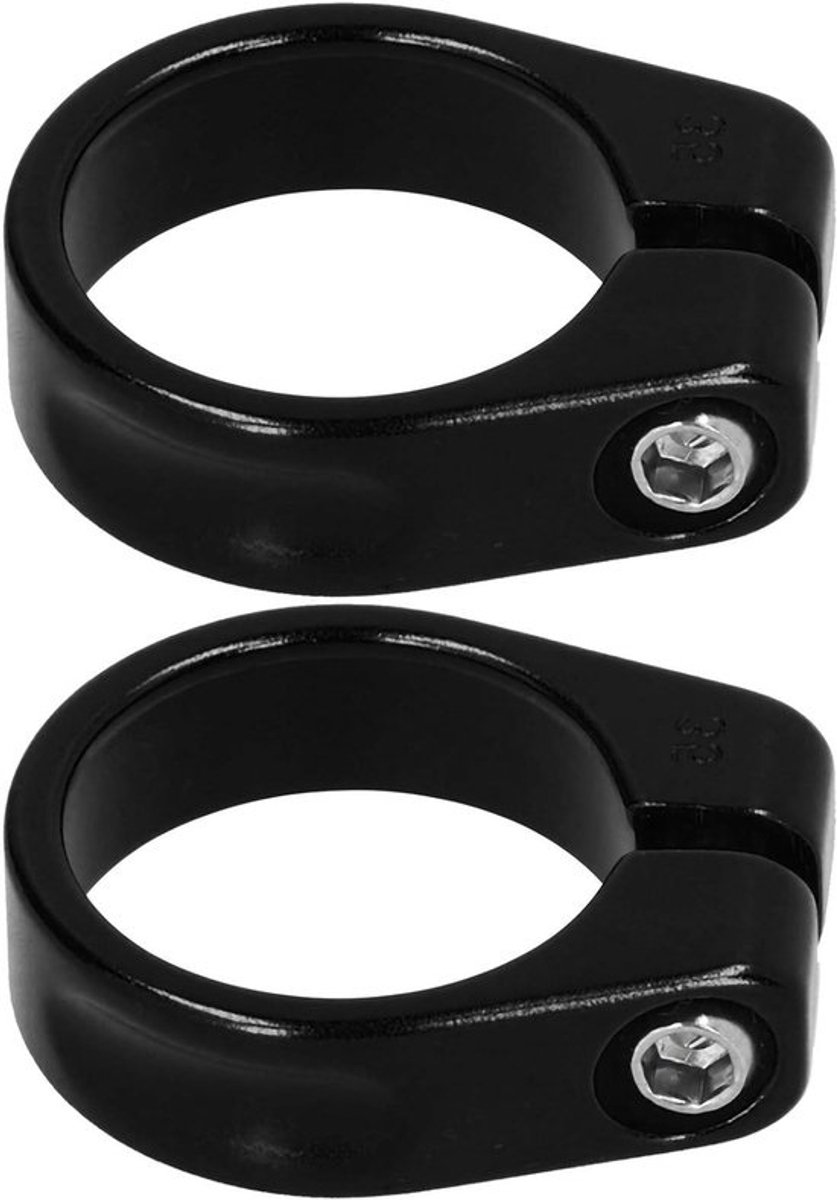 2-pack zadelpenklemmen - voor fietsen - 35 mm aluminium zadelbuisklem - voor mountainbikes en racefietsen - zwart