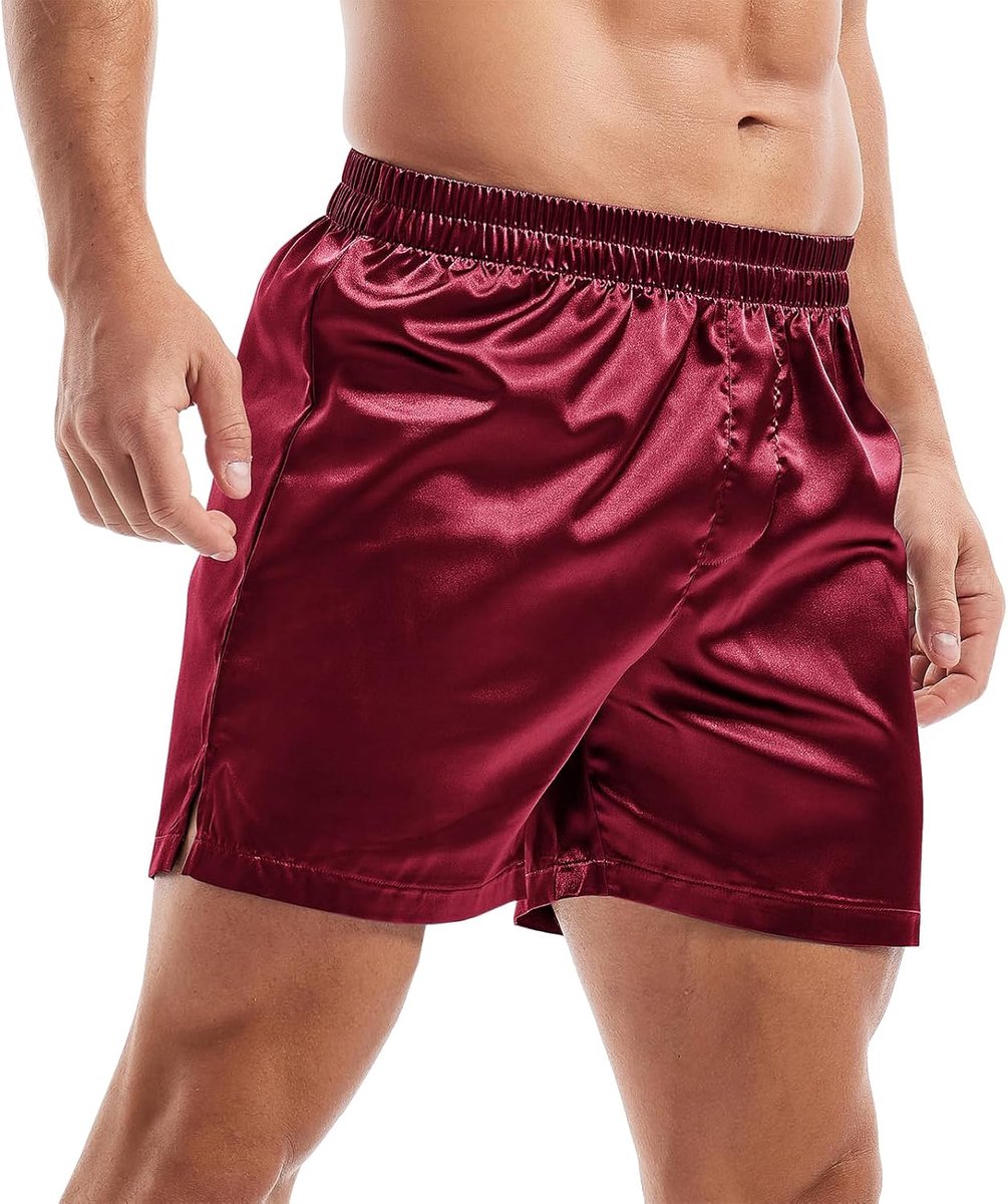 Coulee Satijnen slaapshorts heren nachtkleding boxershorts