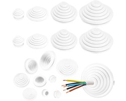 Wugongshan 70 Stk kabeldoorvoer rubberen doppen voor kabels, waterdicht kabeldoorvoer set, toren rubberen stoppen set, doorgangsdoppen assortiment voor de bescherming van elektrische apparaten kabels